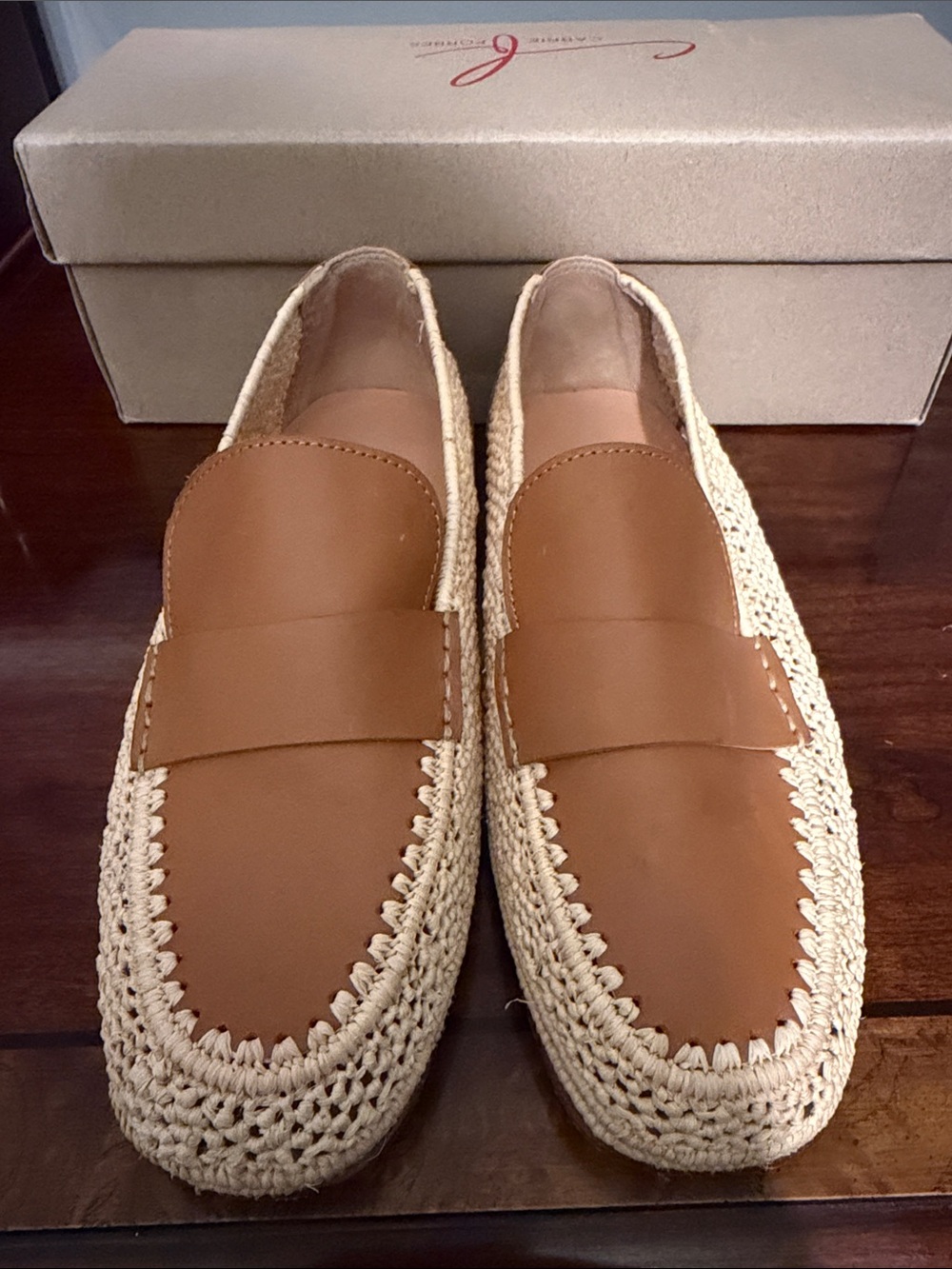 Carrie Forbes Women’s Cognac Crochet Espadrille Flats - Mumba